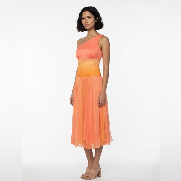 Laundry By Shelli Segal Dresses & Skirts - NWT Laundry by Shelli Segal Silk Dress One Shoulder Pink Yellow Size 2